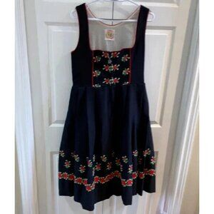 Vintage Licht Trachtenhaus Dress Holland German Dirndl Square Dance Rose Size 12